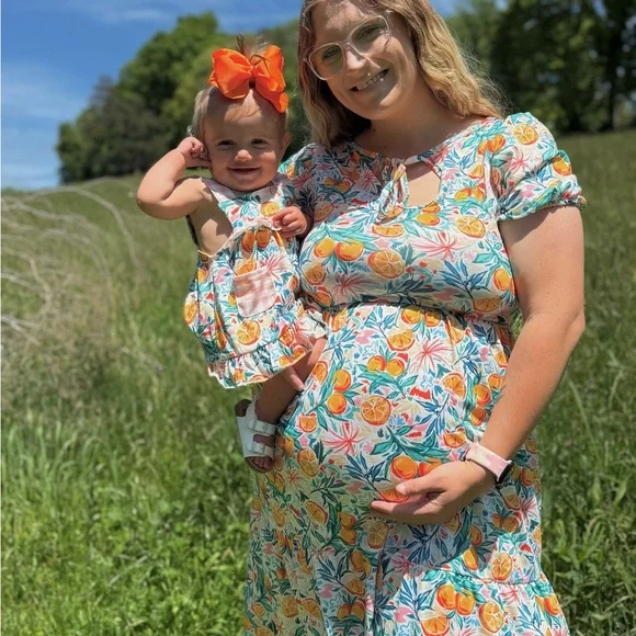 Floral and Pink Checkered Kids Dress Set